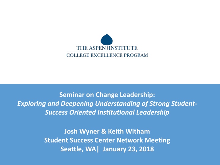 seminar on change leadership exploring n.w