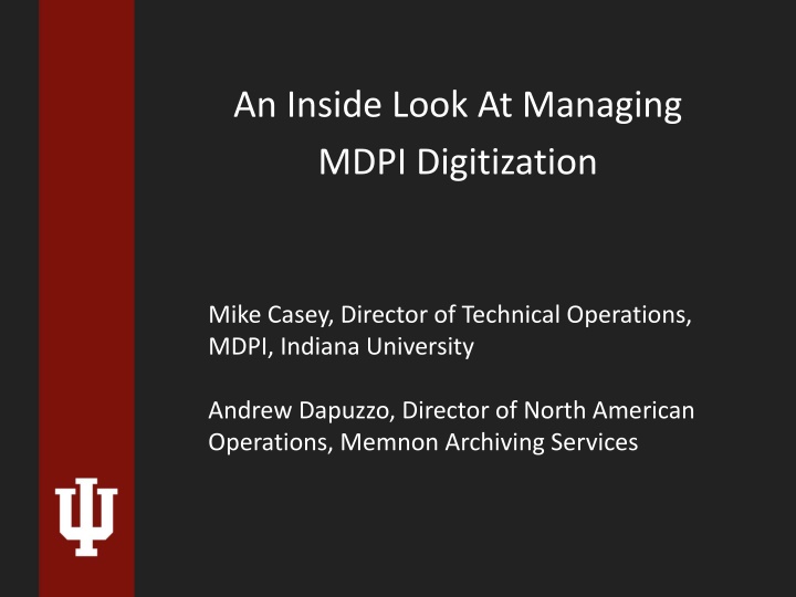 an inside look at managing mdpi digitization n.w