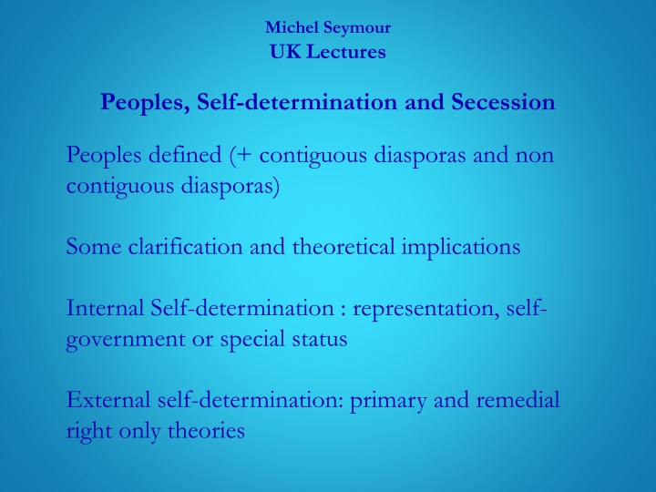michel seymour uk lectures n.w