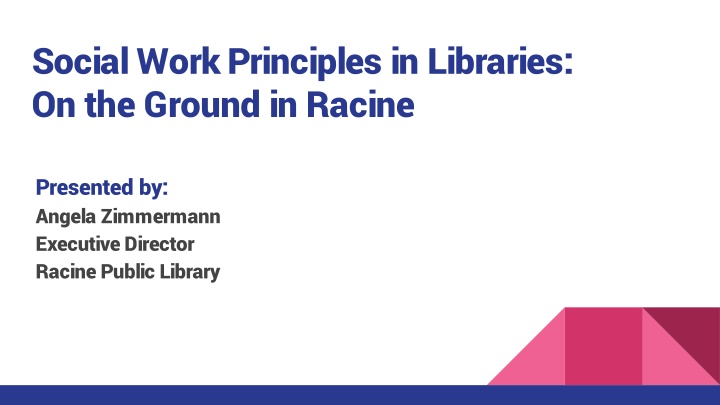 social work principles in libraries on the ground n.w