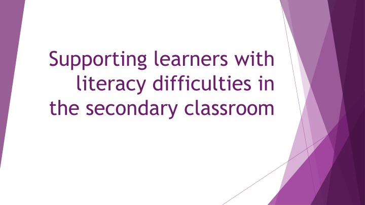supporting learners with literacy difficulties n.w