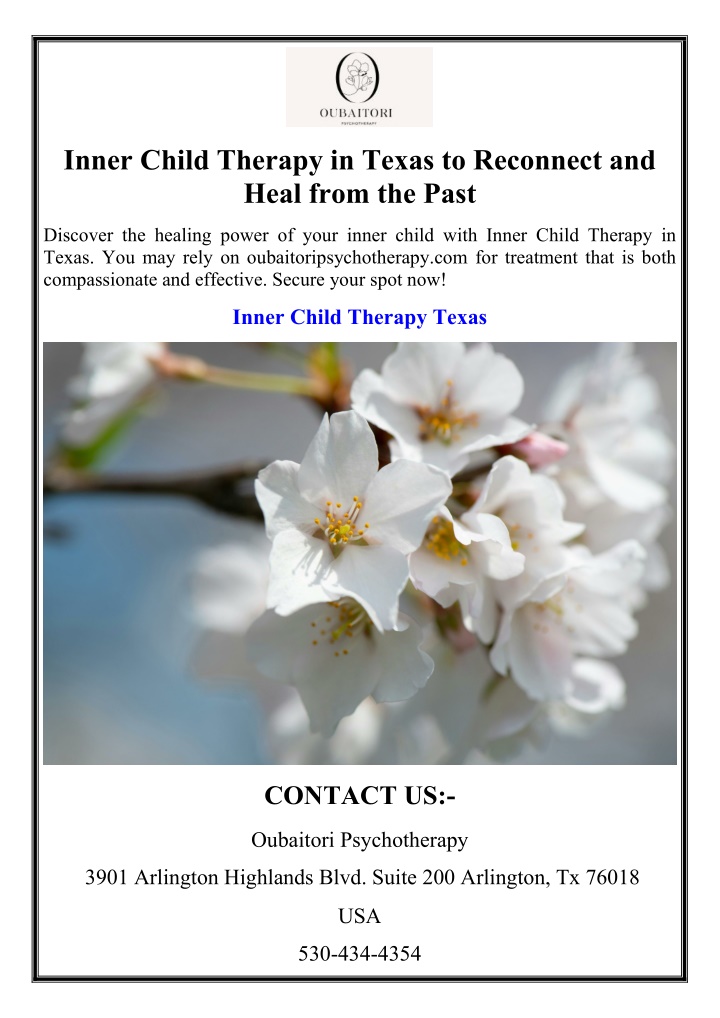 inner child therapy in texas to reconnect n.w