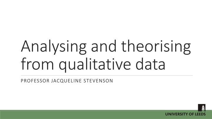 analysing and theorising from qualitative data n.w
