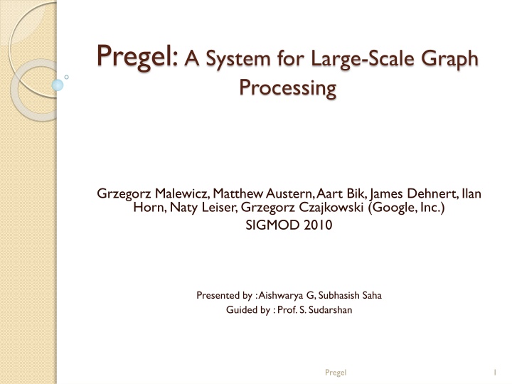 pregel a system for large scale graph processing n.w