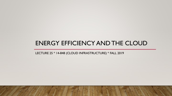 energy efficiency and the cloud n.w