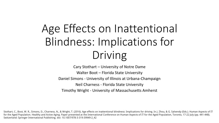 age effects on inattentional blindness n.w