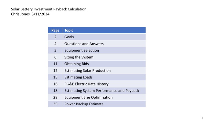 solar battery investment payback calculation n.w