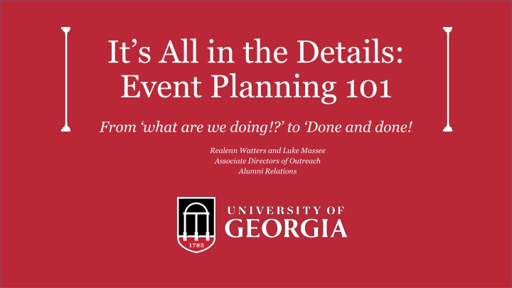 it s all in the details event planning 101 n.w