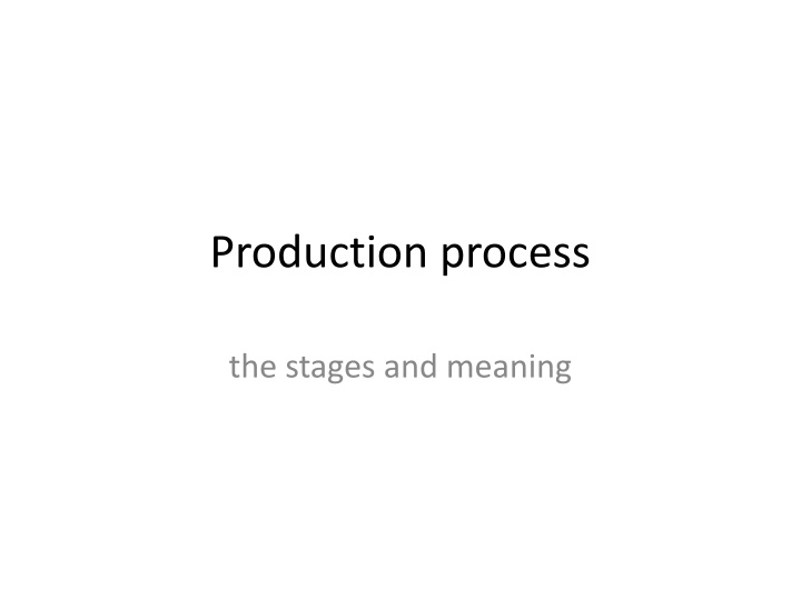 production process n.w