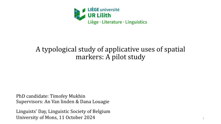 a typological study of applicative uses n.w