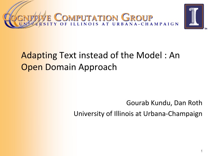 adapting text instead of the model an open domain n.w