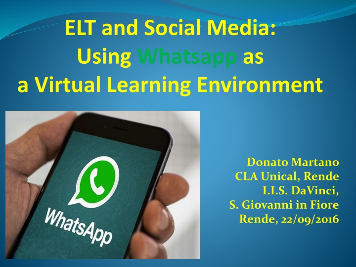 Whatsapp as a Virtual Learning Environment