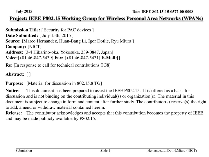july 2015 project ieee p802 15 working group n.w