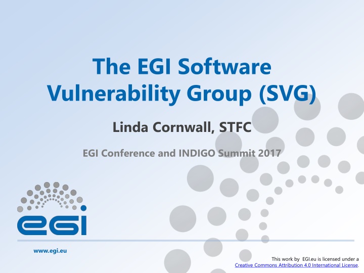 the egi software vulnerability group svg n.w