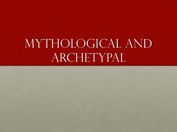 mythological and archetypal n.w