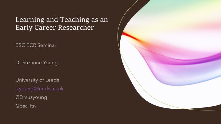 learning and teaching as an early career n.w