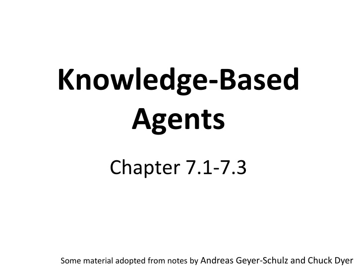 knowledge based agents n.w