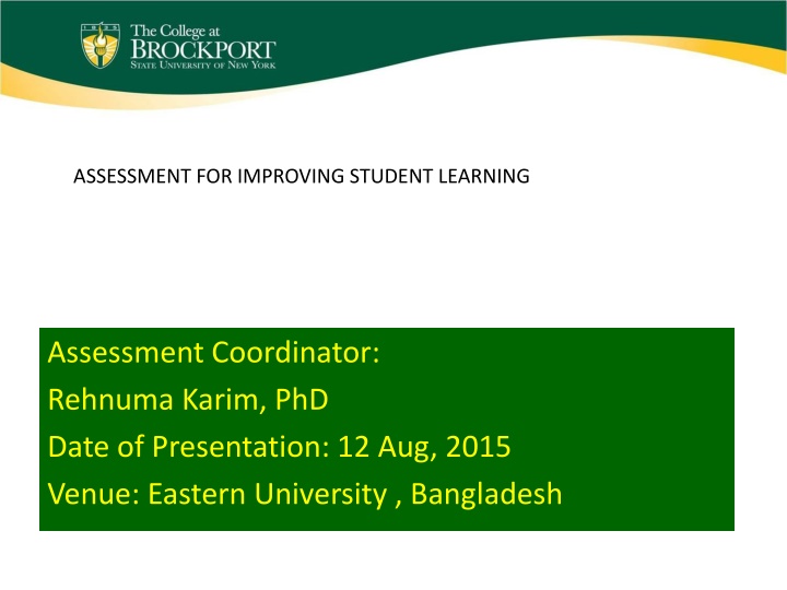 assessment for improving student learning n.w