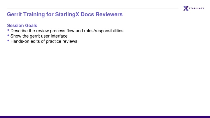 gerrit training for starlingx docs reviewers n.w