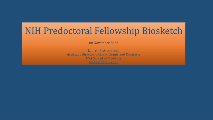 nih predoctoral fellowship biosketch n.w