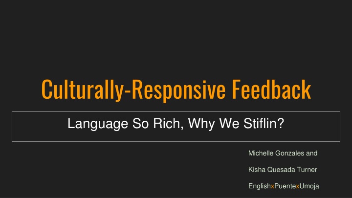 culturally responsive feedback n.w