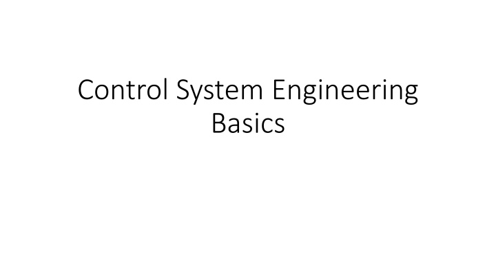 control system engineering basics n.w