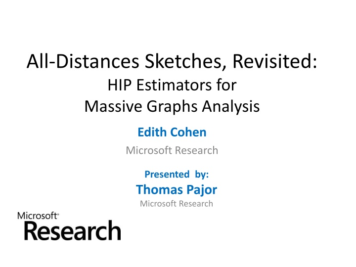 all distances sketches revisited hip estimators n.w
