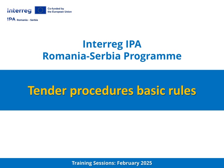 Procurement Procedures and Basic Rules Training Sessions