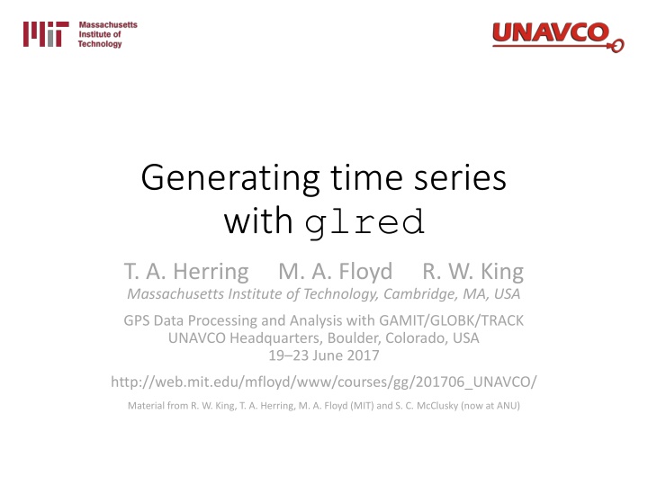 generating time series with glred n.w