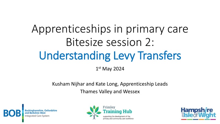 apprenticeships in primary care bitesize session n.w
