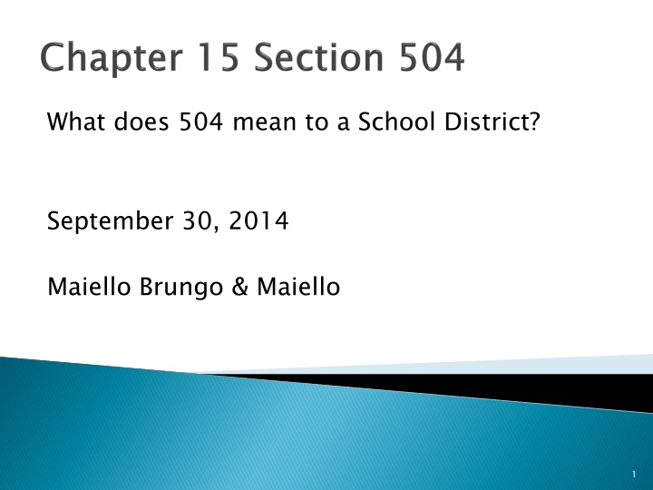 what does 504 mean to a school district n.w