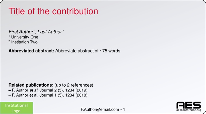 title of the contribution n.w