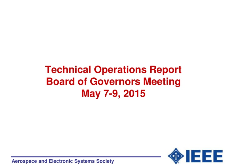 technical operations report board of governors n.w