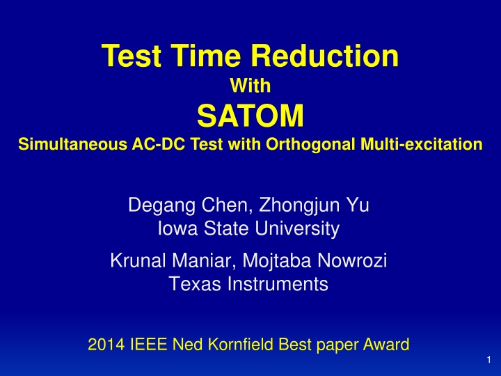 test time reduction with satom simultaneous n.w