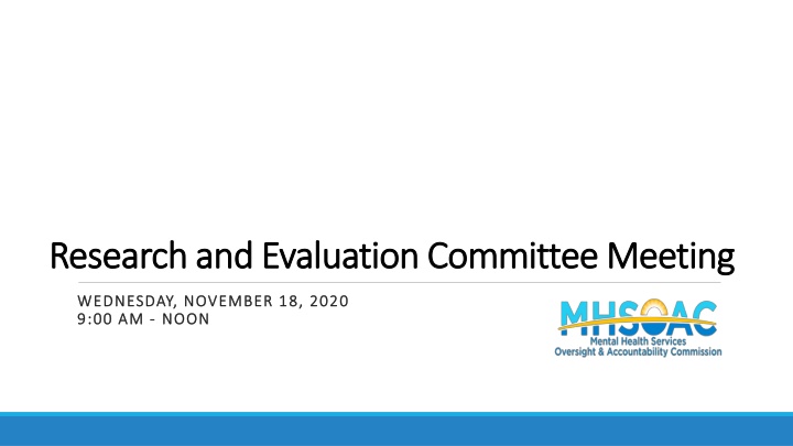 research and evaluation committee meeting n.w