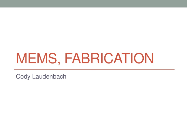 mems fabrication n.w
