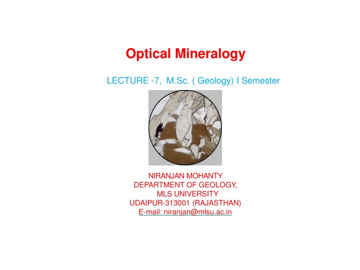 Optical Mineralogy - Path Differences and Accessory Plates