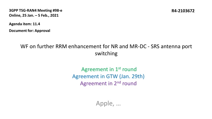 3gpp tsg ran4 meeting 98 e online n.w