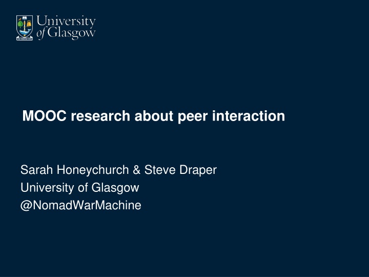 mooc research about peer interaction n.w