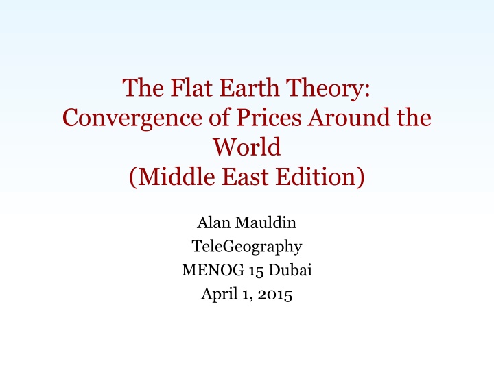 the flat earth theory convergence of prices n.w