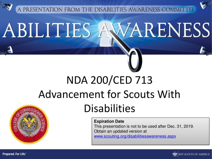 nda 200 ced 713 advancement for scouts with n.w