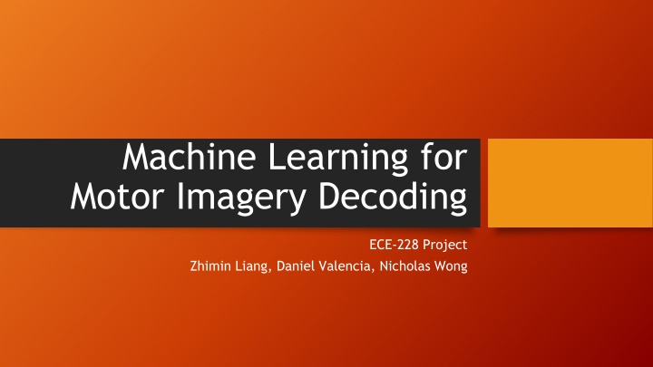 machine learning for motor imagery decoding n.w