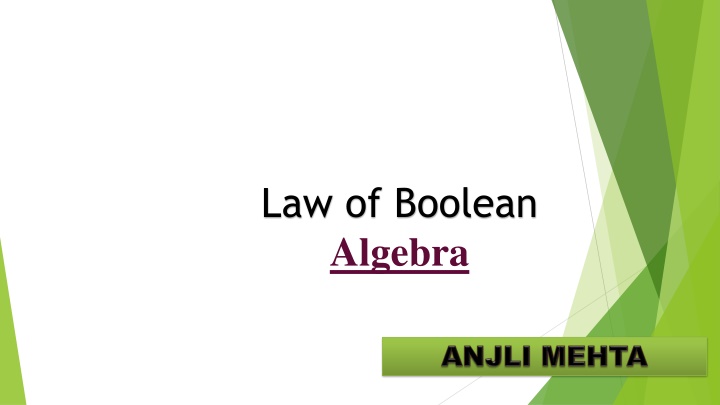 law of boolean algebra n.w