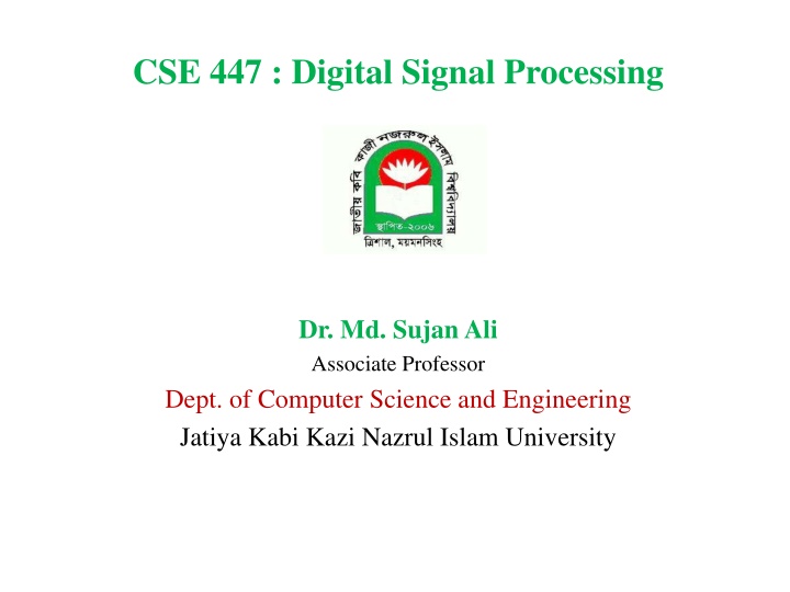 cse 447 digital signal processing n.w