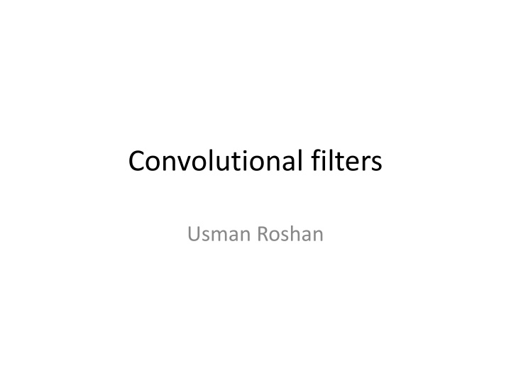 convolutional filters n.w