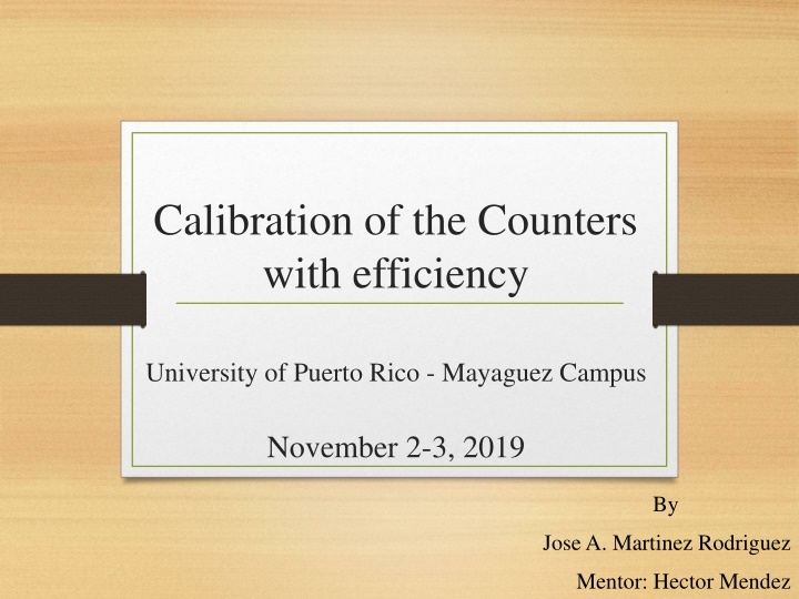 calibration of the counters with efficiency n.w