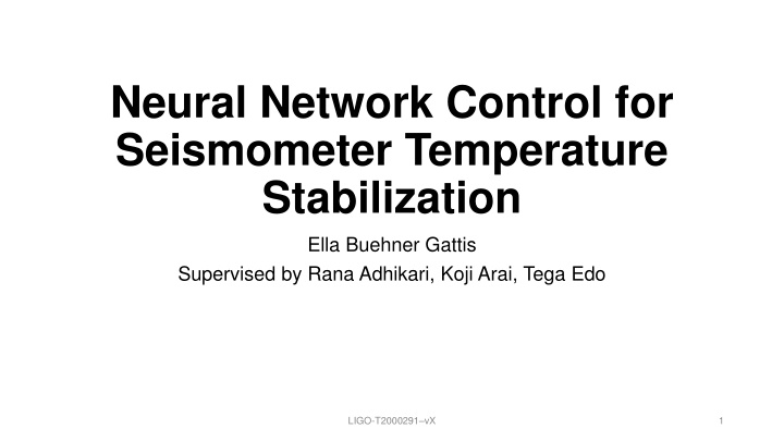 neural network control for seismometer n.w