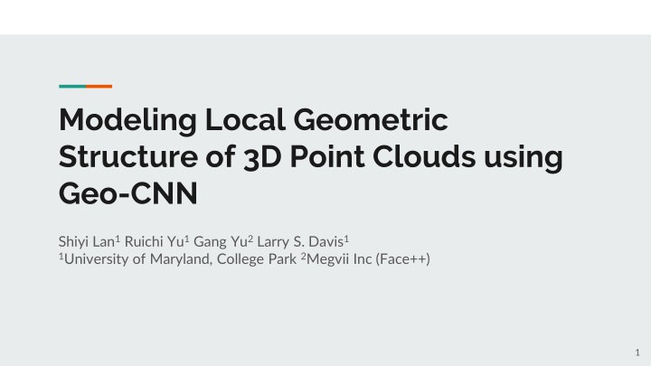 modeling local geometric structure of 3d point n.w