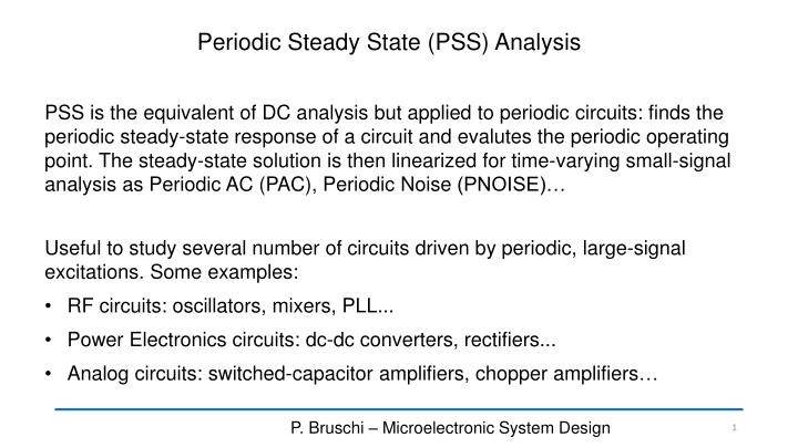 Periodic Steady State (PSS) Analysis