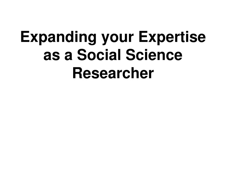 expanding your expertise as a social science n.w